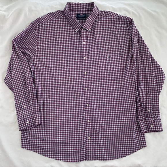 Vineyard Vines Performance Shirt 4XL Red Blue Check Whale Preppy Tucker ButtonUp - Picture 1 of 7